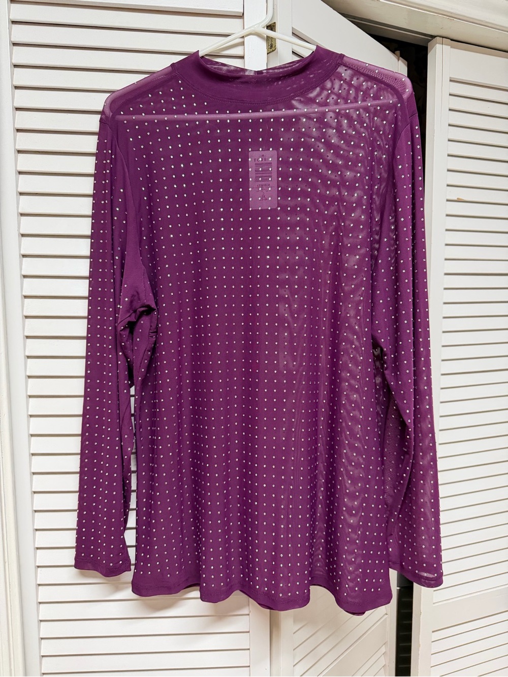 Torrid Purple Long-Sleeve Studded Mesh Tee